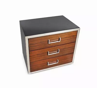 Two Rosewood Nightstands Rosewood Chrome Milo Baughman Mid Century Small Dresser • $800