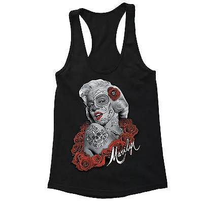 Marilyn Monroe Skull Racerback Zombie Tattoo Day Of Dead Dia Los Muertos Flower • $16.49