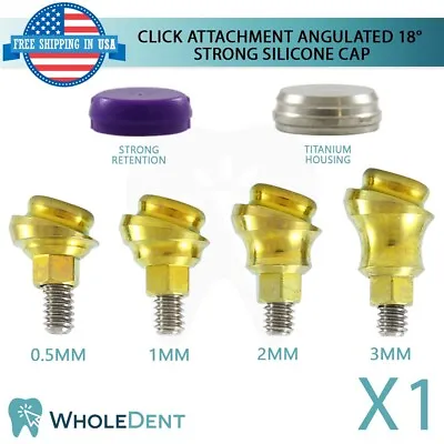 Angulated Click Attachment Strong Silicone Cap 18° Dental Internal Hex • $43.50