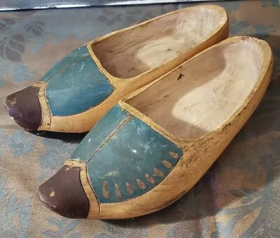 Antique Belgian Or French Handmade Wooden Sabot Shoes Clogs Child Size European • $82.04