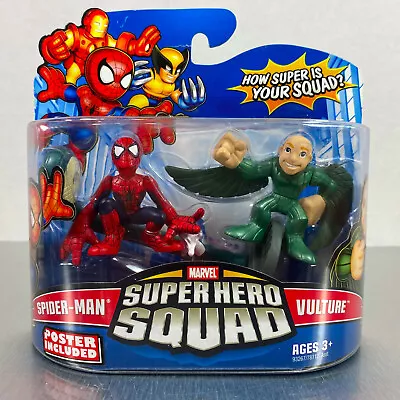 Marvel Super Hero Squad SPIDER-MAN & VULTURE Figures W/lamp Post Pole 2-Pack Box • $16.99