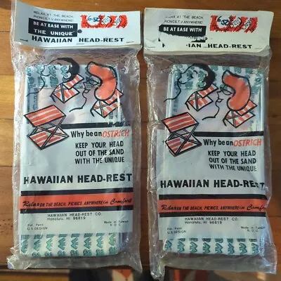 Lot Of 2 New Old Stock Hawaiian Head-Rest Fold Out For Beach Vtg Midcentury • $20.99