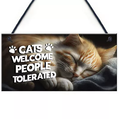 Funny Cat Gifts For Crazy Cat Lady Cat Lover Gifts Hanging Wall Sign Pet Lover • £3.99