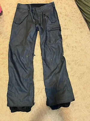 Burton Snowboard Ski Snowmobile Winter Insulated Pants. Blue Denim .Men’s Large  • $39.99