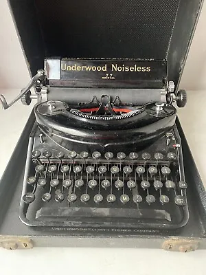 Underwood Noiseless 77 Typewriter In Box Case Vintage Antique Working Order • £160