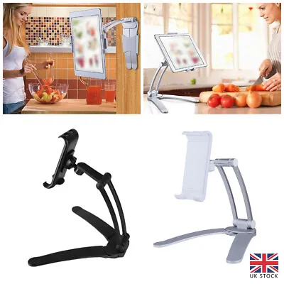 2in1 Desktop Kitchen Stand + Wall Mount Bracket Holder For Phone Tablet IPad Air • £15.91