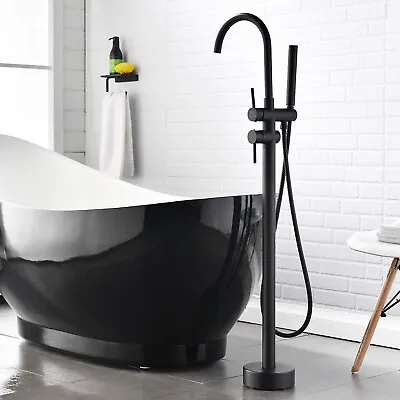 £84.99 • Buy Floorstanding Freestanding Bathroom Taps Black Bath Tub Shower Mixer Filler 