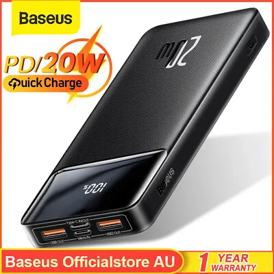 $14.99 • Buy Baseus Portable 20000mAh Power Bank PD 20W Fast Charger Backup Battery Charger