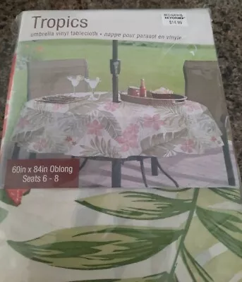 Umbrella Vinyl Oblong Tablecloth • $6.99