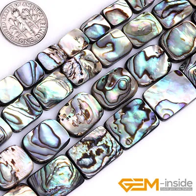 Natural Rainbow Abalone Shell Gemstone Rectangle Beads For Jewelry Making 15  YB • $6.86