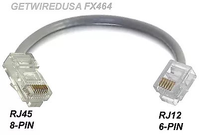 RJ45 CAT5 ETHERNET 8P8C 8-PIN To RJ12 RJ11 6P6C 6-PIN PHONE NETWORK ADAPTER MALE • $12.95