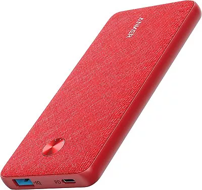 $69.99 • Buy Anker 10000mAh Fabric Portable Power Bank 18W USB C PD Charger Red