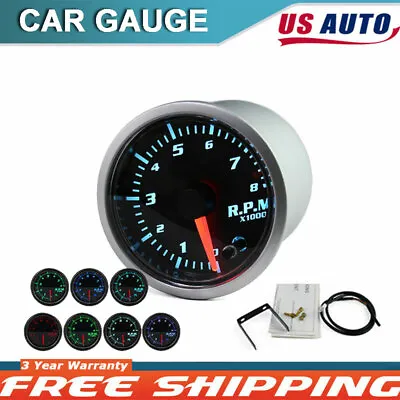 RPM Tacho Tachometer Gauge Car Auto Meter With 7 Colors LED Display 2“ Inch • $21.05