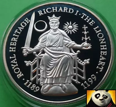 1996 Falkland Islands £2 Two Pound King Richard I Lionheart Silver Proof Coin • £49.95