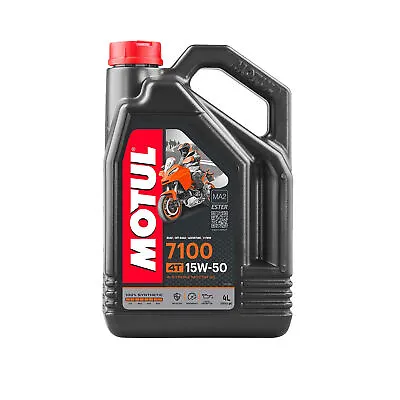 Motul 7100 4T Synthetic Ester Motor Oil 15W50 4 Liter 1 Gallon 104299 • $70.49