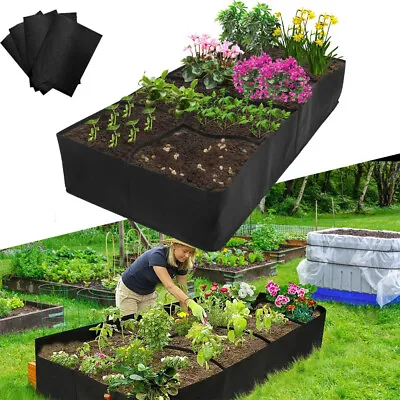 Extra Large Fabric Raised Bed Plant Grow Bags Fruit Vegetable Garden Growing Bag • £11.99