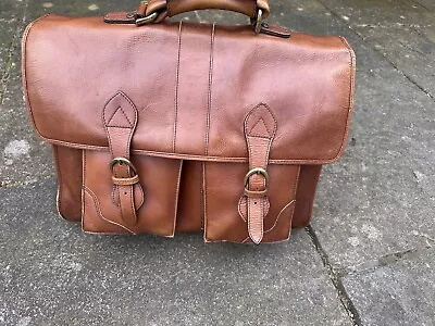 Hidesign Tan Leather Messenger Laptop Breifcase Bag • £50