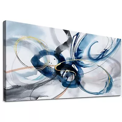 Large Abstract Canvas Art Elegant Combination Of Tones Modern Living Room Wal... • $124.53