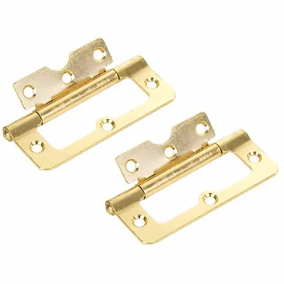 7 PAIRS OF BRASS 100mm/4  QUALITY DOOR HINGES Inset Louvre Flush Flat Cabinet • £15.63