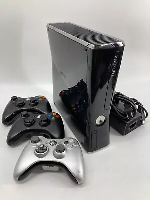 Microsoft Xbox 360 S Console 250gb Black W/ Controllers • $79.99