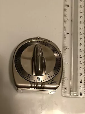 Lux Minute Minder Silver 60 Minute Kitchen Timer Rocket Knob Art Deco Streamline • $23.75