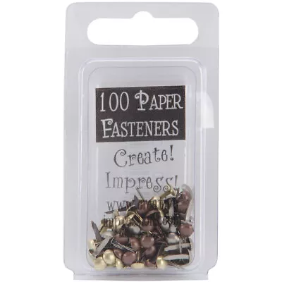 Creative Impressions Mini Metal Paper Fasteners 3mm 100/Pkg-Round - Antique • $9.31
