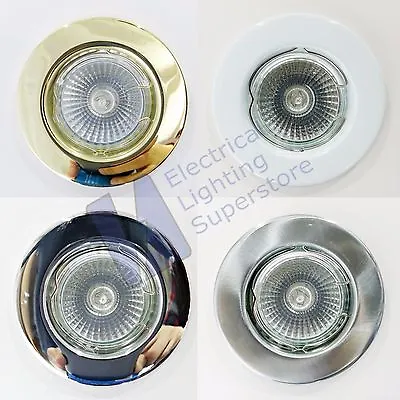 Gu10 Mains Fixed Recessed Ceiling Downlight Spotlight Downlighter 240v 50w • £2