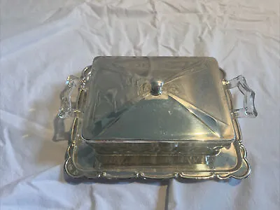 £10 • Buy Antique Glass And Metal Butter Dish