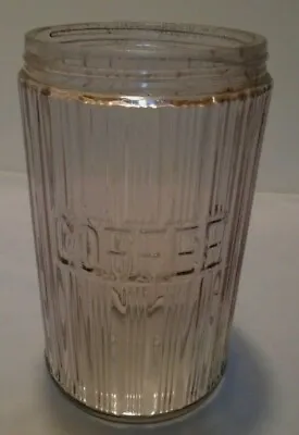 Depression Era Hoosier Ribbed Glass Coffee Canister Jar Purple 7  Tall Vintage • $49.99