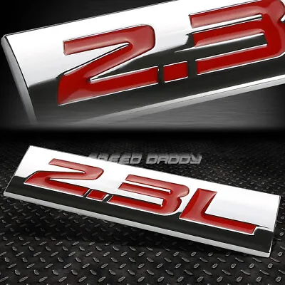 Metal Grill Trunk Emblem Decal Logo Trim Badge Polished Chrome Red 2.3l 2.3 L • $5.25