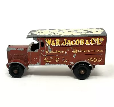 Lesney Matchbox Yesteryear Y-7 Leyland 4 Ton Van W. & R. Jacob RARE Black Wheels • £150