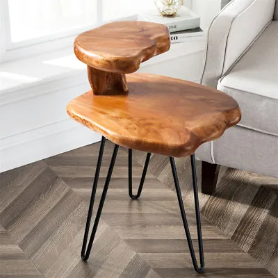GREENAGE Cedar Root 2 Tier End Table Rustic Live Edge Coffee Table Side Table • $110.49