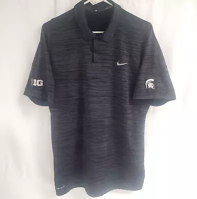 Tiger Woods Collection Nike Dri-Fit Polo Golf Shirt Michigan State Black Large • $24.99