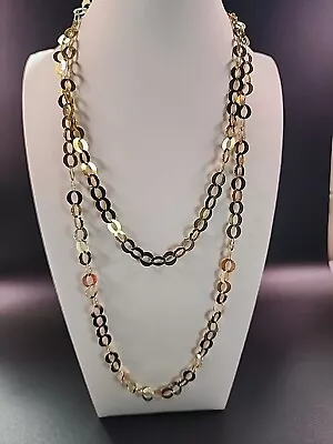 Veronese  36 Inch Gold On Sterling Silver 925 Flat Oval Link Necklace Italy • $45
