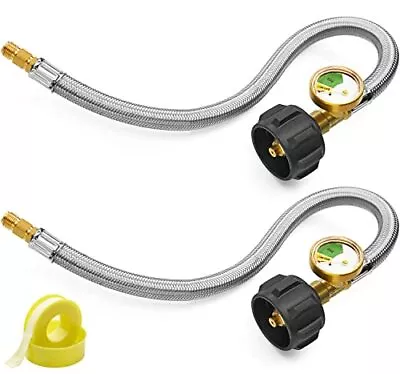 15 Inch RV Propane Pigtail Hose Braided Gas Line With 1/4  Inverted Male Flare • $23.99