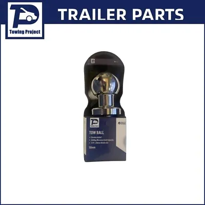 TP Trailer Towball 50mm 3500KG  Chrome 7/8  Shank 52mm Long Car Tow Ball 4WD ADR • $18.30