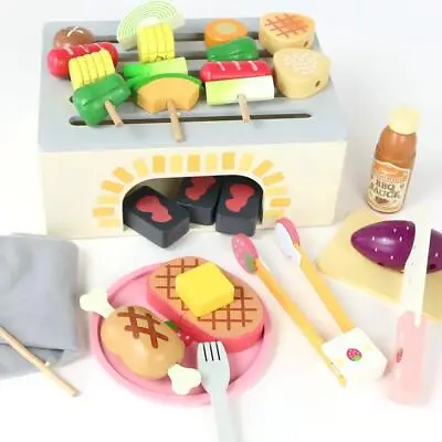 Mother Garden Wooden Toy Barbecue Ingredients With 15 Pieces Play Set 711-74827 • $93.65