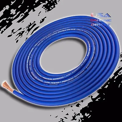 $24.99 • Buy 8 Gauge 25ft. OFC Copper AWG BLUE Power Ground Wire Car Audio Amplifier Cable 