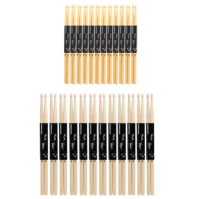 12 Pairs 7A/5A Drumsticks Maple Wood Drum Sticks Sets Musical Instrument Parts • $38.82