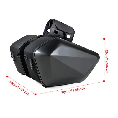 US 60L Motorcycle Hard Shell Side Bags Saddle Bag Riding Helmet Bag Storage Box • $90.99