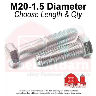 M20-1.5 Class 10.9 Extra Fine Hex Cap Screws Zinc Clear (Choose Length & Qty) • $10.85