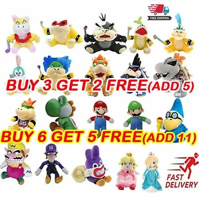 Super Mario Bros. Plush Toy Stuffed Doll Soft Animals Kids Birthday Gift UK • £5.61