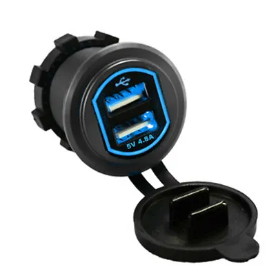 Dual USB Port Fast Car Charger Adapter Blue LED For IPhone Samsung Phone IPad • $15.20