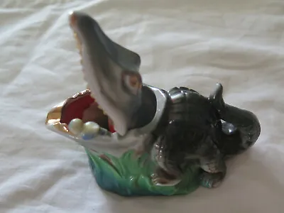 CROCODILE Or ALLIGATOR NODDING NODDER CHINA ASHTRAY C1930s JAPANESE?? • $54.71