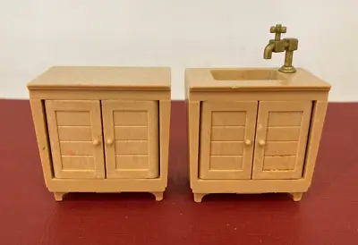 Vintage 1990s ❤ Sylvanian Families - Kitchen Cupboard & Sink - Furniture • $22