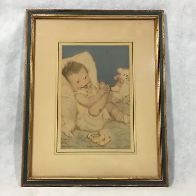 Vintage Framed Maud Tousey Fangel Making Ends Meet Baby Print • $19.95