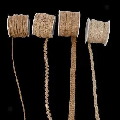 £5.04 • Buy Rustic 5M Jute Burlap Braided String Hessian Ribbon Rope For Wedding Party Craft