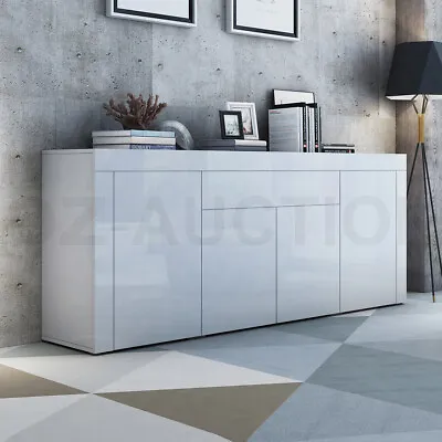 200cm Buffet Sideboard Cabinet High Gloss Storage 4 Door 1 Drawer Cupboard White • $349.95