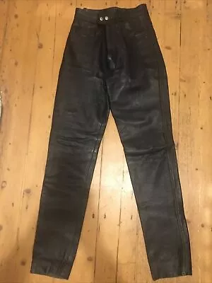 Sportex Ladies Leather Biker Trousers - Size 10 (30) • £39.99