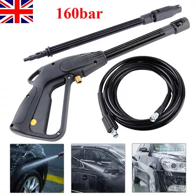 £18.99 • Buy High Pressure Washer Spray Gun And 5M Washing Hose Kit For Car Jet Lance 160 Bar